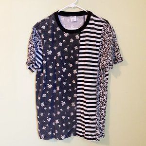Daisy Floral Stripe Oversized Pattern Tee